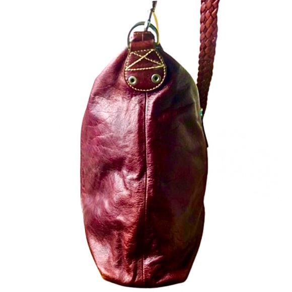 M GUCCI Supreme Wine Leather Oversized Messenger Top Zip Bag With: DUST BAG - Picture 4 of 16